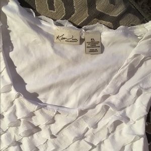 Kim Rogers White lined Flutter dress